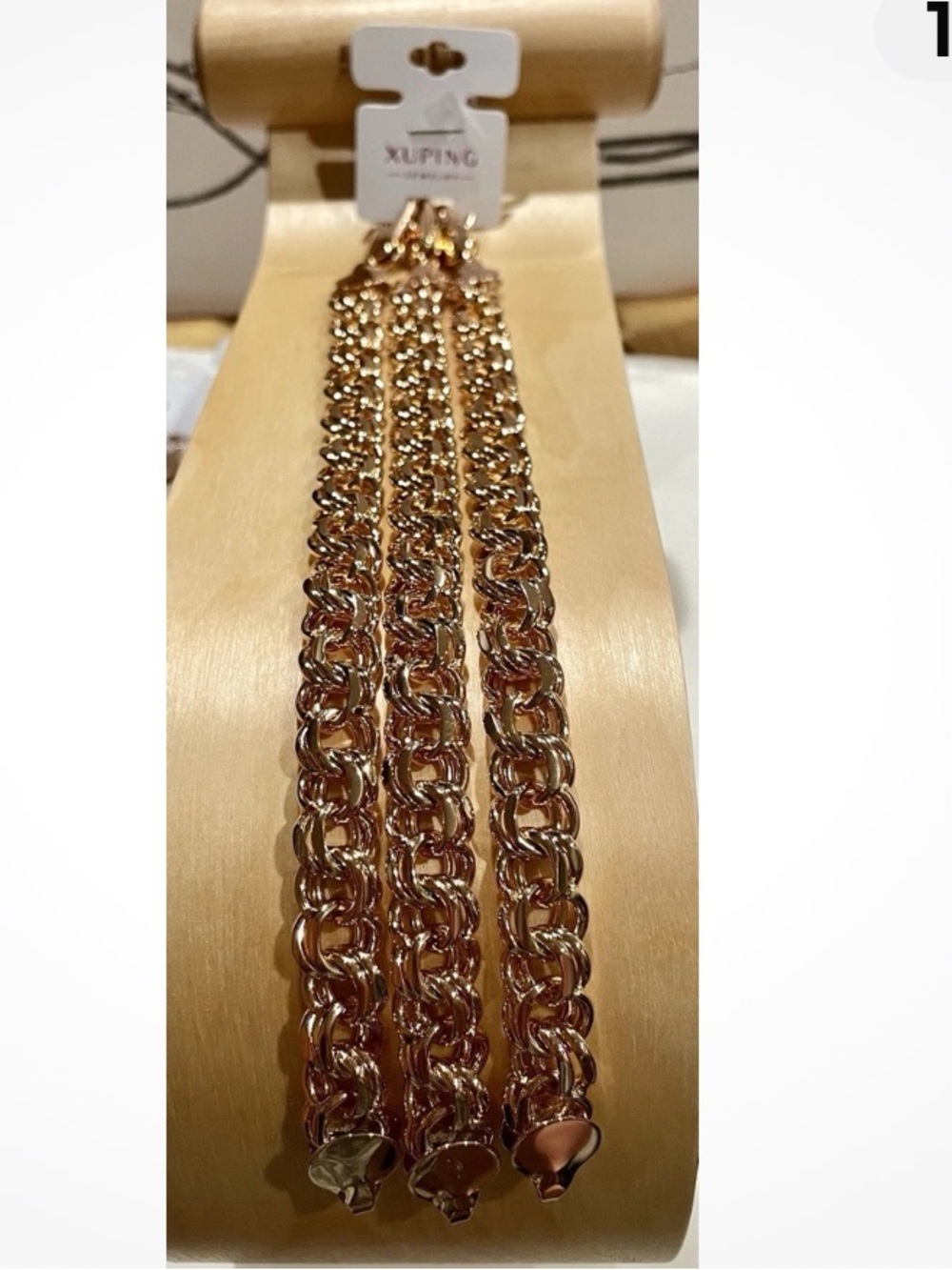 Bismarck 9.2”/ 9 mm Gold Plated 18k Men’s Women’s Link Bracelet - Picture 3 of 15